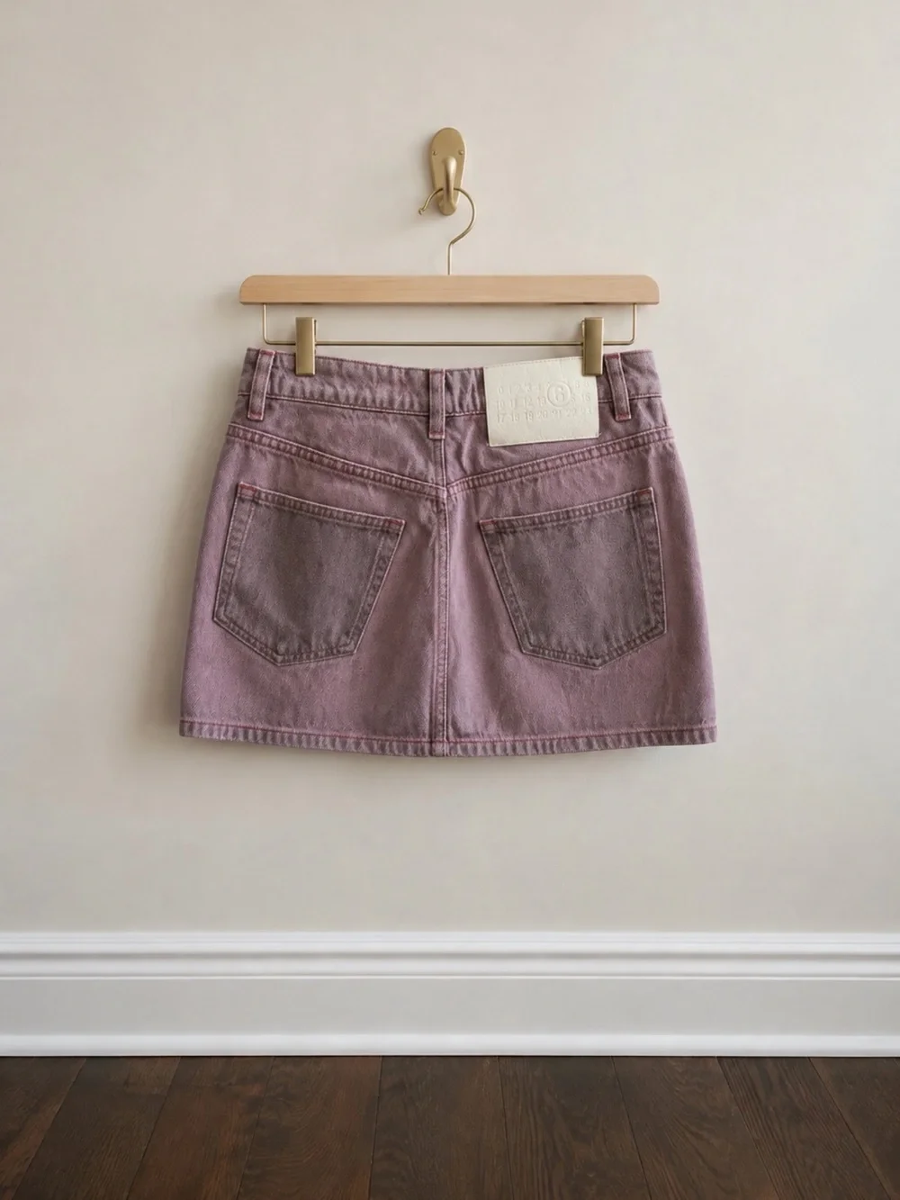 MM6 Maison Martin Margiela Mauve Denim Mini Skirt